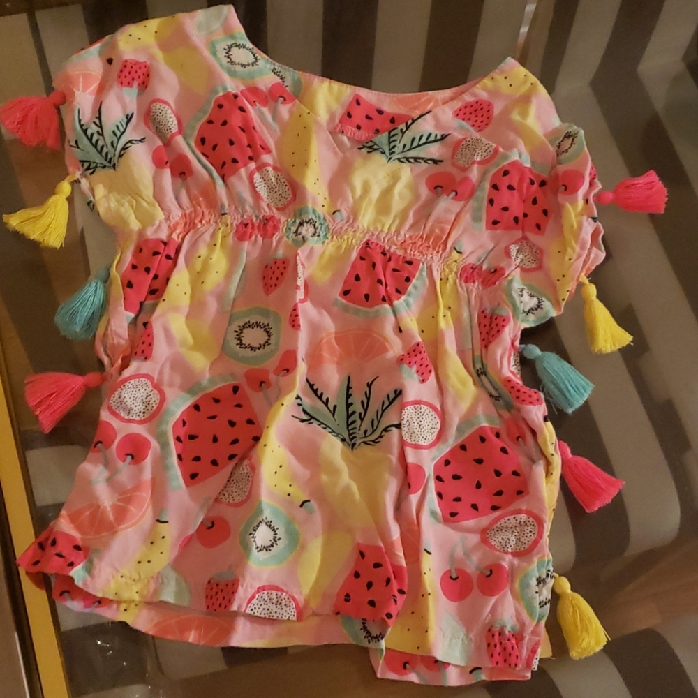 Baby swim cover up fruit detail